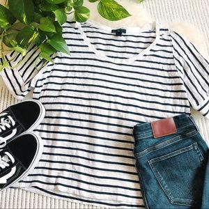 NEW GAP Striped Cotton Cropped Slub Tee